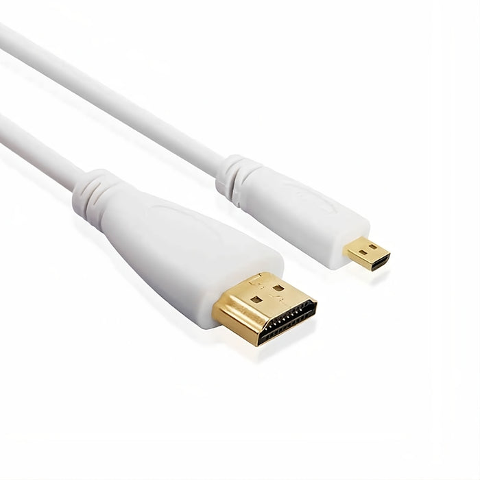 1M Gold Plated White HDMI to Micro HDMI Cable