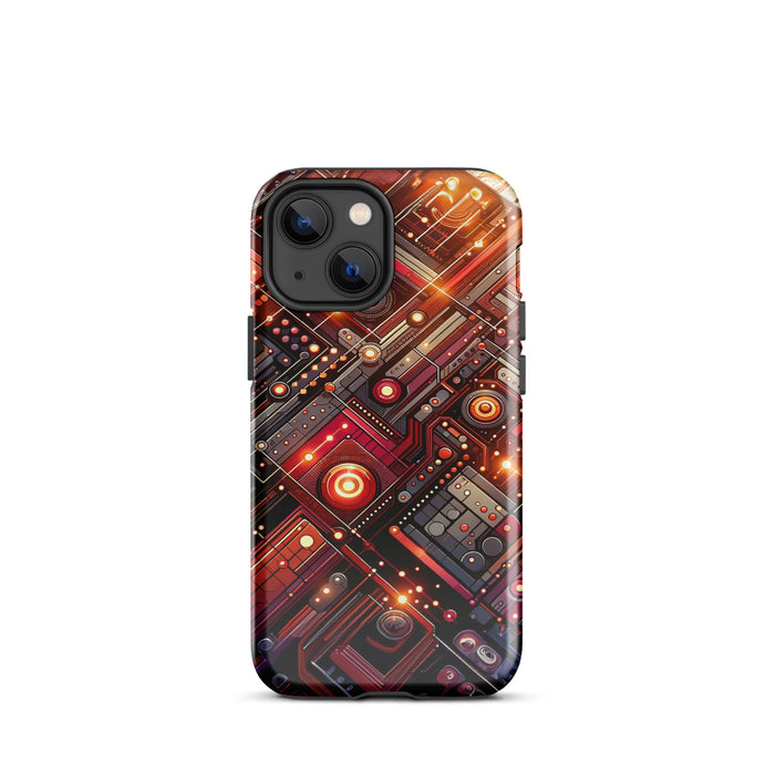 Vivid Red Circuit Board Tough Case for iPhone®