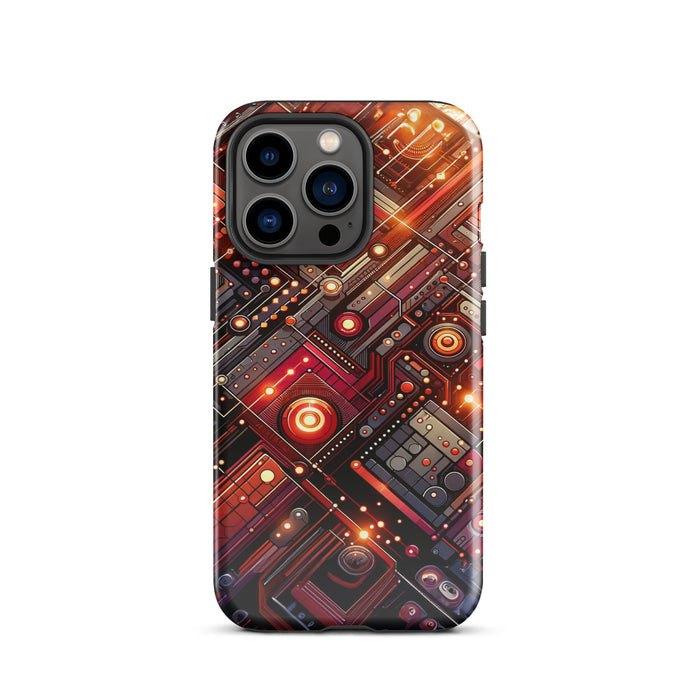 Vivid Red Circuit Board Tough Case for iPhone®
